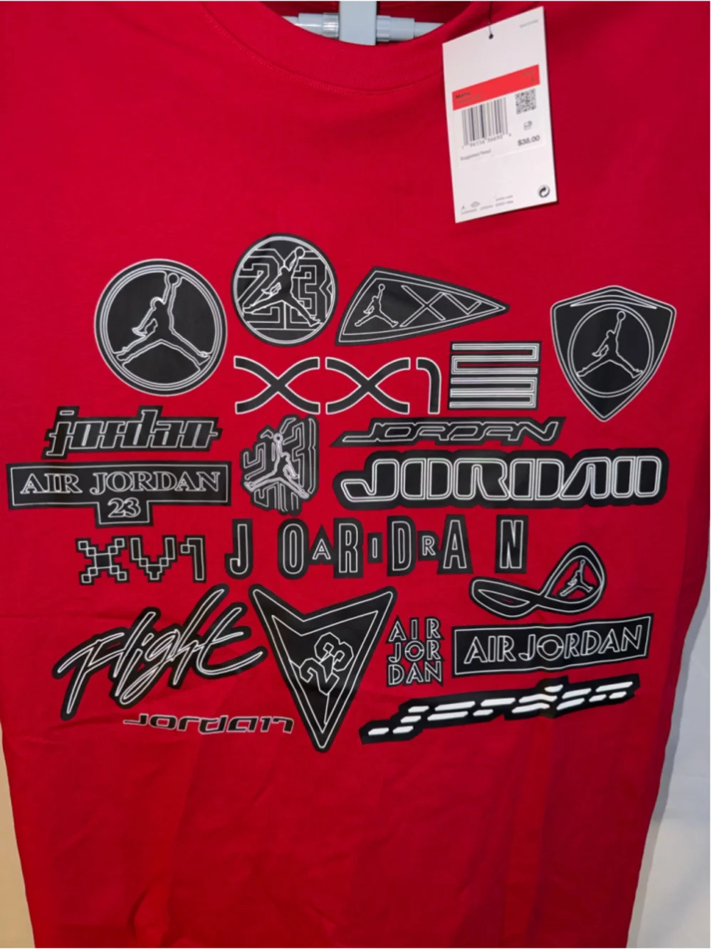 Men's Jordan Graphic Short Sleeve Tee, Size L, Red and Black